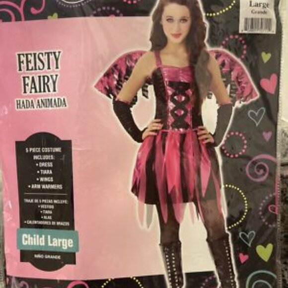 COSTUMEUSA FIESTY FAIRY 2 PC SET SIZE LARGE 12-14 - Picture 1 of 3